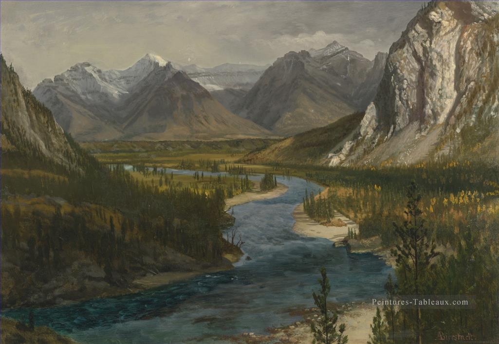 BOW RIVER VALLEY CANADIAN ROCKIES Paysage américain Albert Bierstadt Peintures à l'huile